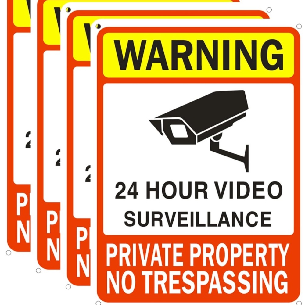 NEW 7 x 10 Warning NO Trespassing video surveillance Sign metal private property